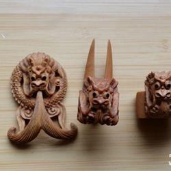 泸上大家(小包)力作绣眼笼配件黄杨木四件套 - 中国兰花交易网